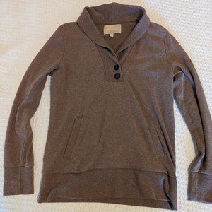 Banana Republic Women Sweater SIZE LARGE - Pocket Long Sleeve V-Neck Light Brown